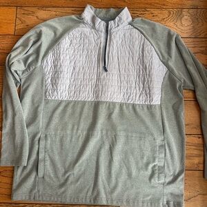 johnnie-O Gray and Blue Quarter-Zip Pullover